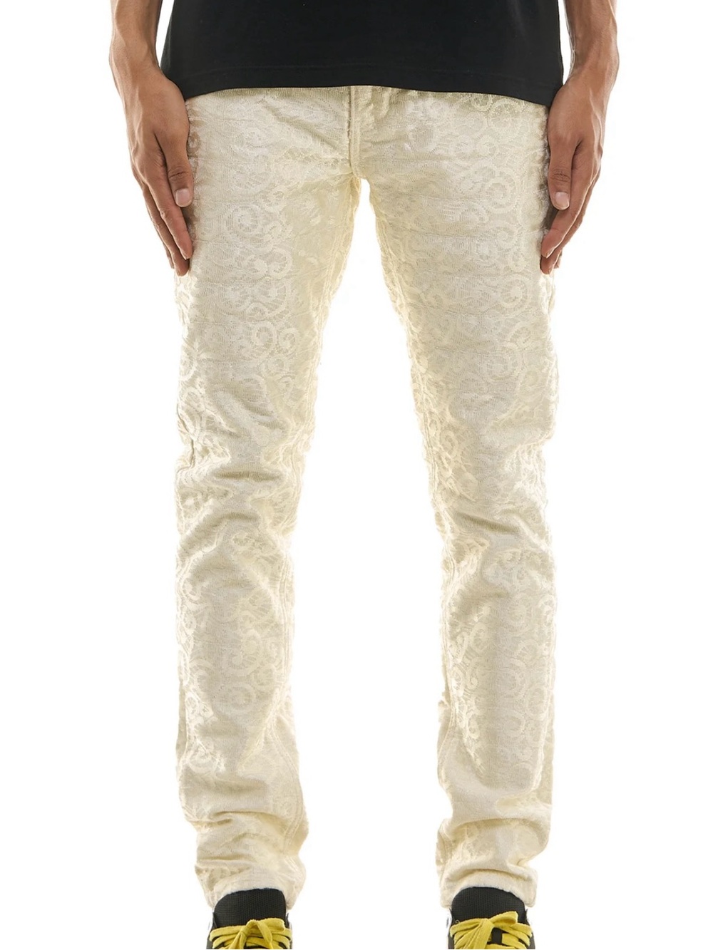 KDNK Lace Cream Skinny Jeans Size 30